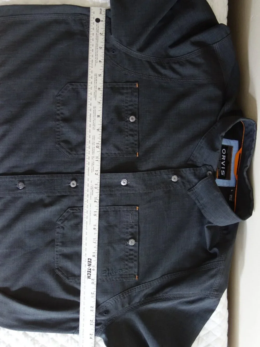 EUC ORVIS Gray Outdoor / Fishing Long Sleeve Light Weight Button Shirt – Men’s L - Picture 9 of 9